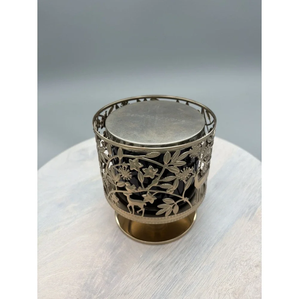 BBW candle & Holder White Barn Black Cherry Merlot‎ Wick Scented - Picture 2 of 15